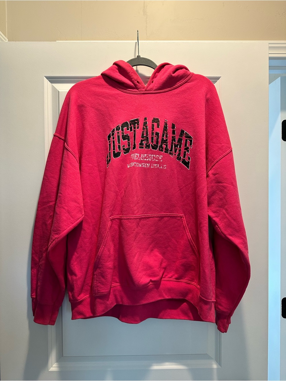 Gildan Hot Pink "Just A Game" Pullover Hoodie
